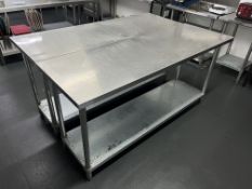 2 x Stainless Steel Preparation Tables with Undershelf