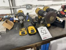 3 x Dewalt corldless drills and 1 x charger