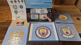 50pcs Manchester City official licensed jigsaw set - premium quality with pyo crest jigsaws and mark