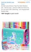 10pcs Brand new Unicorn 80pc stationary set on the roll in glitter carry bag - premium quality with