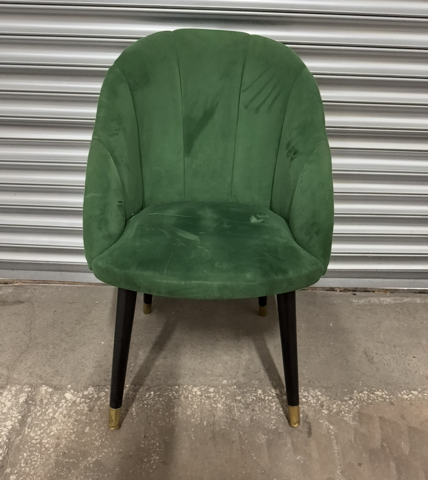 7 x Unbranded Velvet Feel Green Tub Chairs