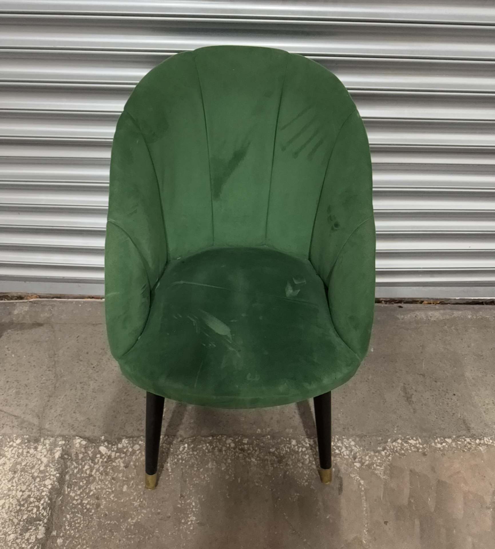 7 x Unbranded Velvet Feel Green Tub Chairs - Image 2 of 4