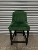 8 x Unbranded Velvet Feel Green Dining Table Chairs