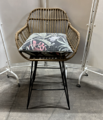 7 x Rattan Breakfast Bar Stools W/ Cushions