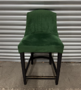 8 x Unbranded Velvet Feel Green Dining Table Chairs