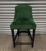 8 x Unbranded Velvet Feel Green Dining Table Chairs
