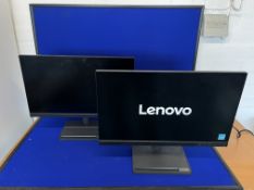4 x Various Lenovo LED Monitors