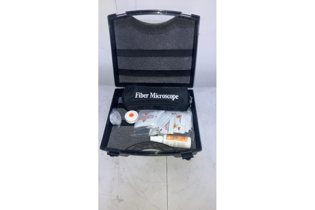 Fiber Inspection Microscope Kit, 200x Magnification, LED, Hard Case, Cleaners, Connectors - Image 3 of 4