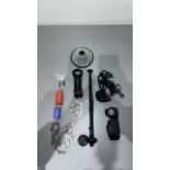Shimano Deore Rear Derailleur, Cassette, Chain, Stems, 300 PSI Shock Pump, Tools Lot