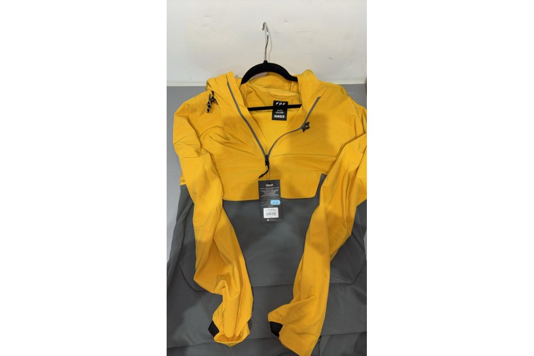 Fox Ranger Wind Pullover Jacket XL Daffodil/Gray, 4-Way Stretch, Helmet-Compatible Hood - Image 3 of 7