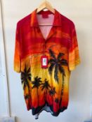 BOSS HUGO S/S OPEN-NECK SHIRT ORANGE (RFP: £110) SIZE: L