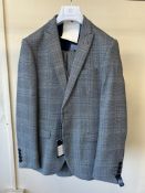MARC DARCY JERRY 3 PC SUIT LGE GREY CHECK (RFP: £319) SIZE: 34/38