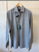 HACKETT AW22 L/S FLANNEL PINSTRIPE SHIRT GREY (RFP: £129) SIZE: M
