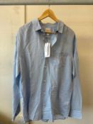 CK SS25 L/S LINEN COTTON SHIRT LT BLUE (RFP: £89) SIZE: L