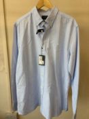 HACKETT AW23 L/S WASHED OXFORD SHIRT BLUE (RFP: £89) SIZE: XXL