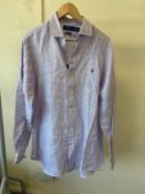 POLO RL SS25 L/S FINE STRIPE SHIRT PURPLE (RFP: £149) SIZE: 16.5
