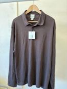 CK AW25 L/S SUPIMA COTTON POLO BROWN (RFP: £79) SIZE: XL