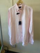 HACKETT AW23 L/S WASHED OXFORD SHIRT PINK (RFP: £89) SIZE: XXL