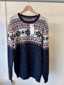 POLO RL BR RN SWEATER NVY/MULTI (RFP: £265) SIZE: XL