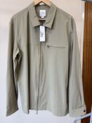 CK SS25 LT/WT TECH STRETCH OVERSHIRT KHAKI (RFP: £129) SIZE: L