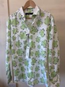 KL SS25 L/S COTTON SHIRT WHITE/GREEN (RFP: £169) SIZE: 44