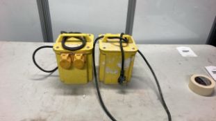 Defender E20301 3.0 kVA 230V to 110V Portable Power Tool Transformers with Extension Cable x2