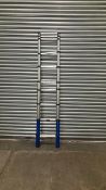 Telescopic Aluminum Extension Ladder, 10.5 ft Max, 330 lb Capacity, 9 Rungs, Non-Slip Feet