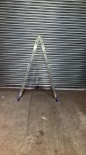 Multi-Purpose Aluminum Folding Ladder FE 4x3D, 12 Steps, 10.8 ft Max Height, 330 lb Capacity