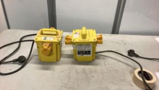 Carroll & Meynell 1.5kVA 110V Site Transformers with 16A IP44 Sockets, UK Made, PAT Tested x2