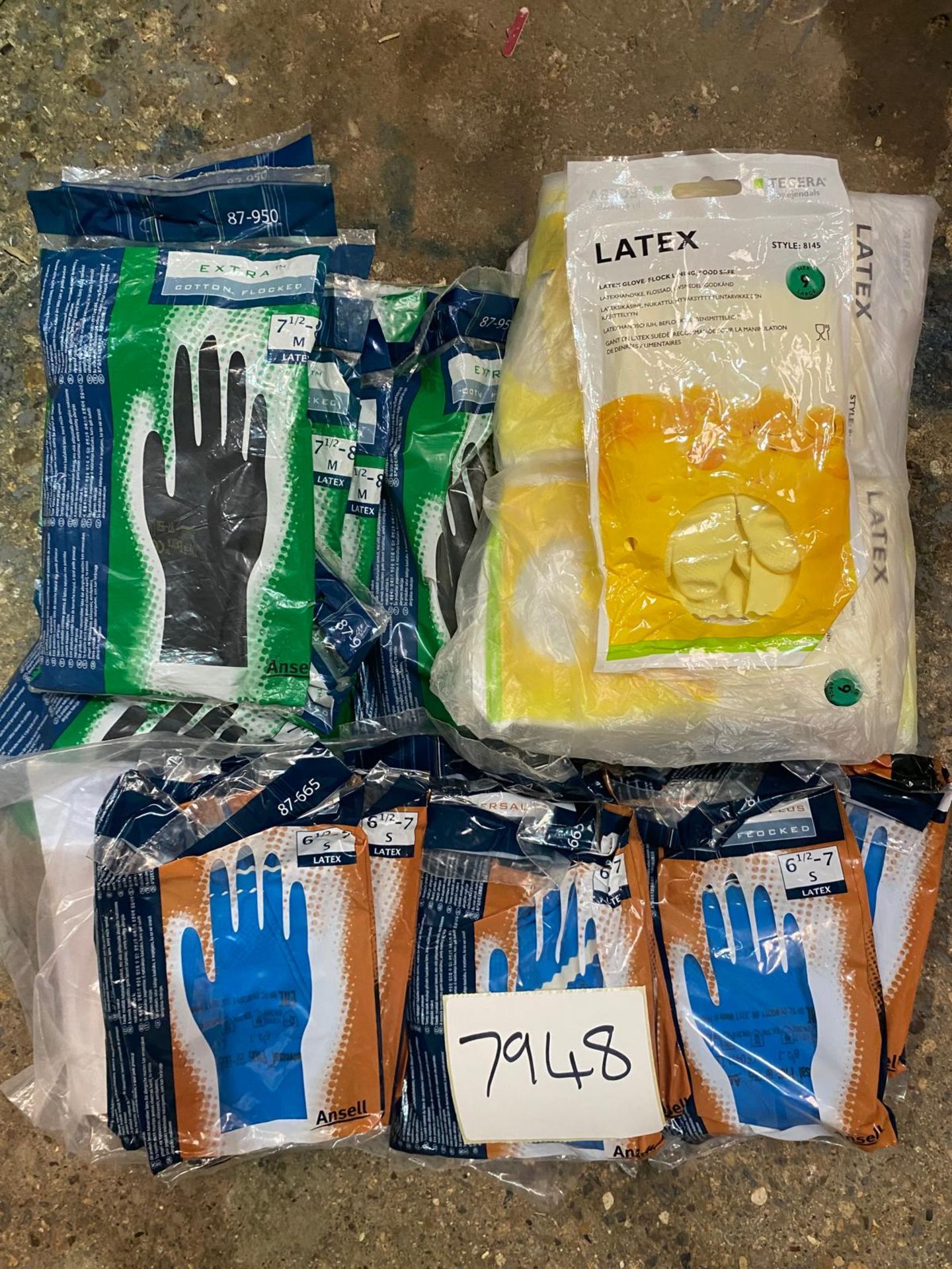 45 PAIRS LATEX FLOCKED GLOVES