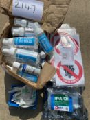 28 X HAND RUB GEL, 12X FINGER DRESSINGS, 1X Q-TEK SATURATED WIPES, 700 DISTANCING LABELS