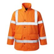 20x SITESAFE HI VIS WATERPROOF COAT JACKET ORANGE - SIZE MEDIUM - NEW SEALED
