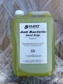 20x Solent Anti-Bacterial Hand Soap 5L ⁃ 5 BOXES OF 4 UNITS