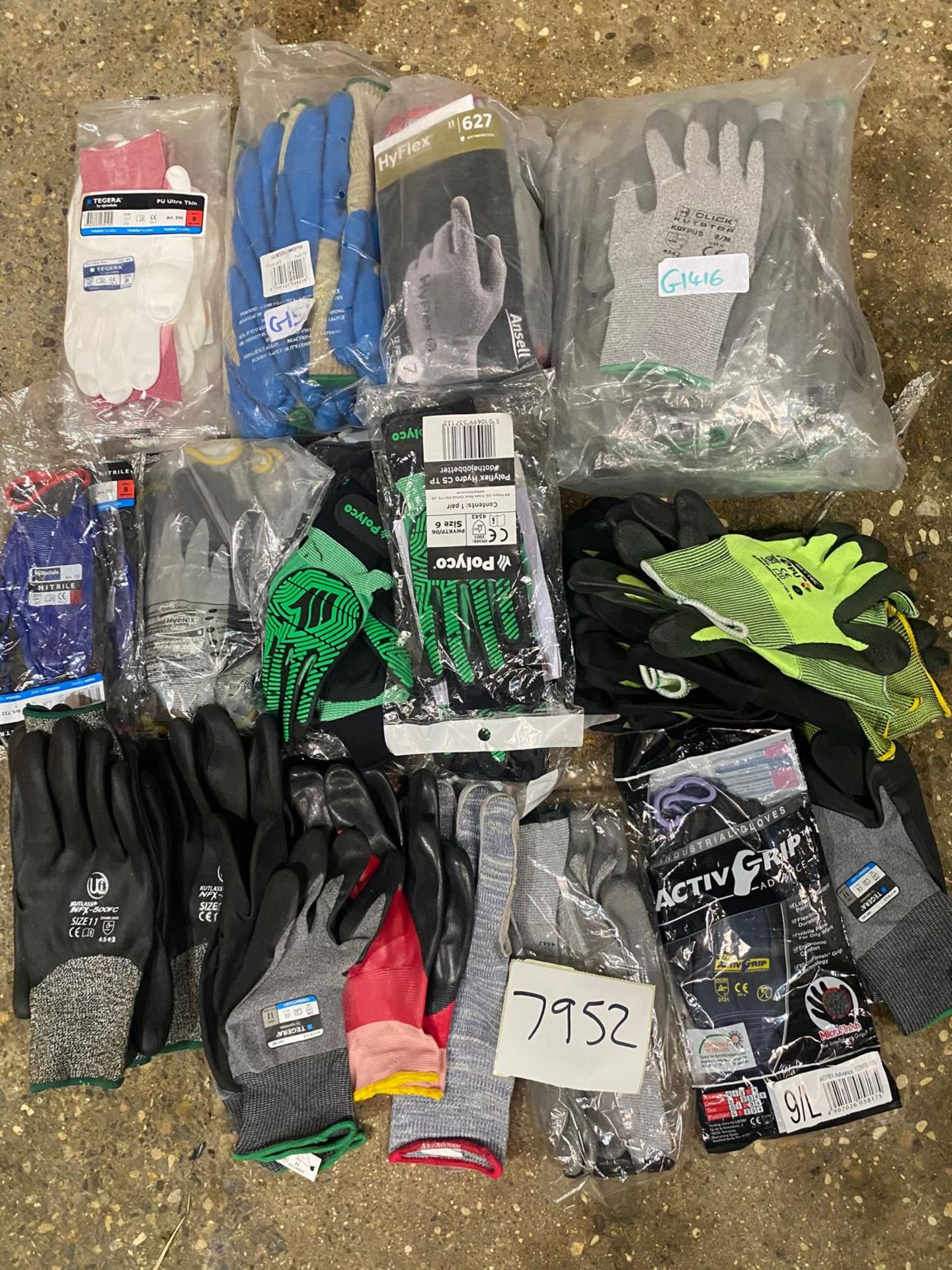 APPROX 80 PAIRS ASSORTED GLOVES INC. TEGERA, CLICK, ANSELL