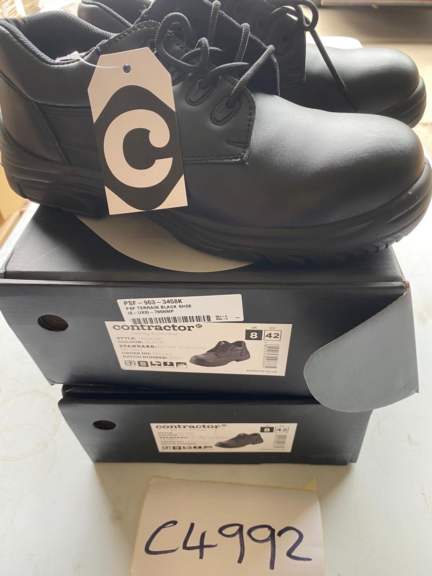 2 PAIRS TERRAIN BLACK SAFETY SHOES 785NMP SIZE 8
