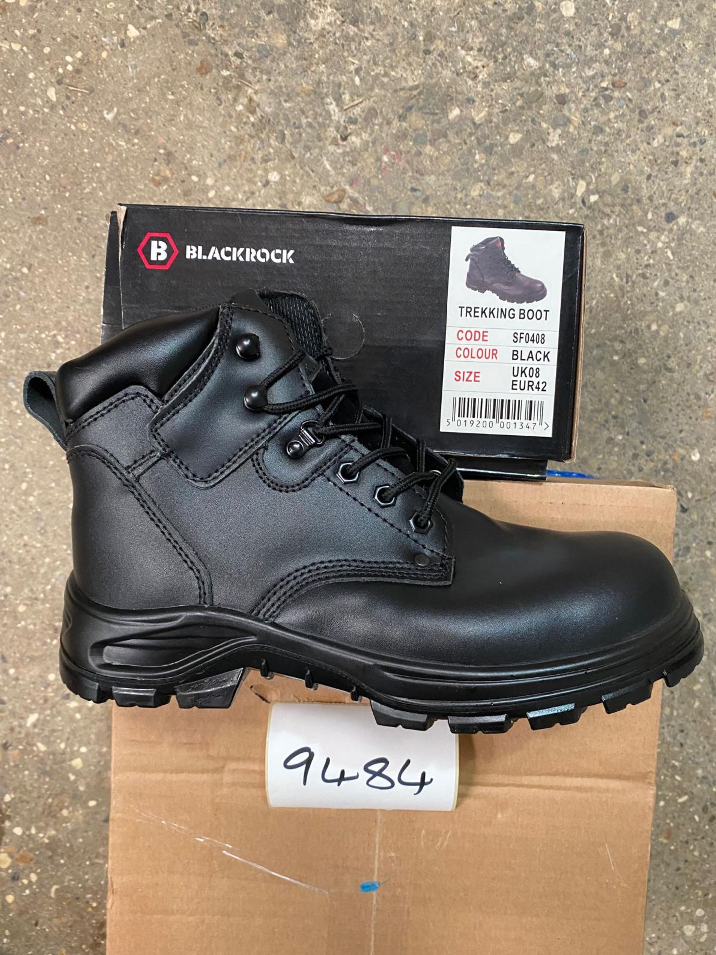 1 Pair Blackrock SF0408 Black Trekking Boots Size 8 - safety footwear work boots ppe