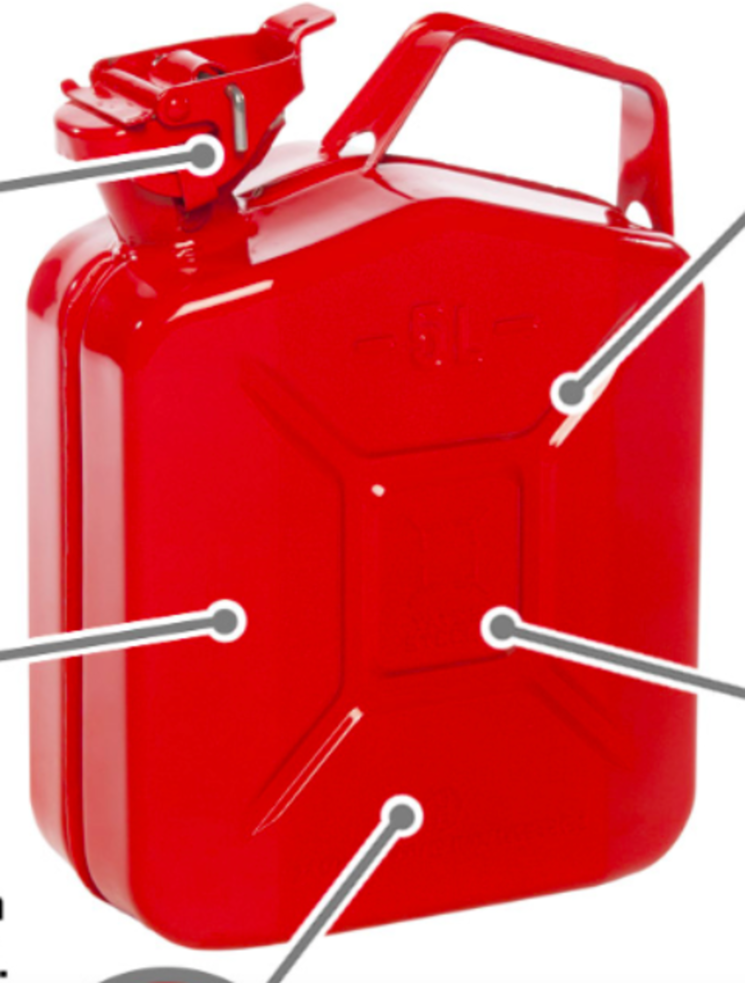 5x YATES STEELS HIGH QUALITY JERRY CANS CERTIFIED TO HSE REGULATIONS - BRAND NEW RED - Image 2 of 2