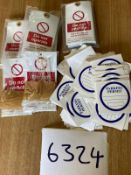 APPROX 100 TAGS/WINDOW STICKERS INC. DO NOT OPERATE/SWITCH ON, PARKING PERMIT