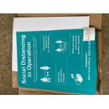 31 X GREEN DISTANCING SIGNS WHITE BACKING 1MM THICK PLASTIC 800X600MM (IDEAL FOR REPURPOSING)