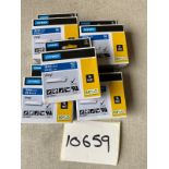 5x DYMO RHINO 19MM WHITE ON BLUE VINYL TAPE 1805417 