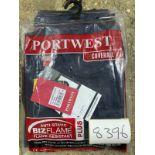2 X PORTWEST FR50 ANTISTATIC NAVY COVERALL MEDIUM