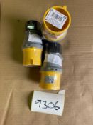 3x 32A 130V Industrial Plugs IP33 - Electrical site power plugs construction power connectors