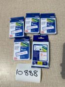 5 x Brother TZE222 P-Touch Tape 9MM Red/White