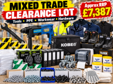 1x FULL WHOLESALE JOBLOT CLEARANCE PALLET - TOOLS, FIXINGS, POWER TOOLS, WORKWEAR, TAPES, FULL LIST