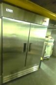 Avantco vertical double door freezer