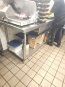 Stainless steel top table 90" x 30"