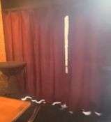 Red Velvet curtains Hanging over windows (section D)
