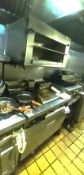 Vulcan 2 range with flat top griddle, under oven and cheese melter unit