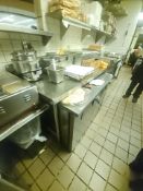 Stainless steel top table with inset sink