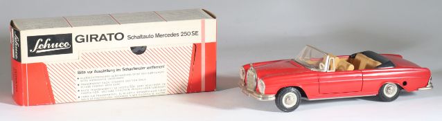 Schuco Blech Schaltauto Girato Mercedes Benz 250 SE Cabrio #4000 rot